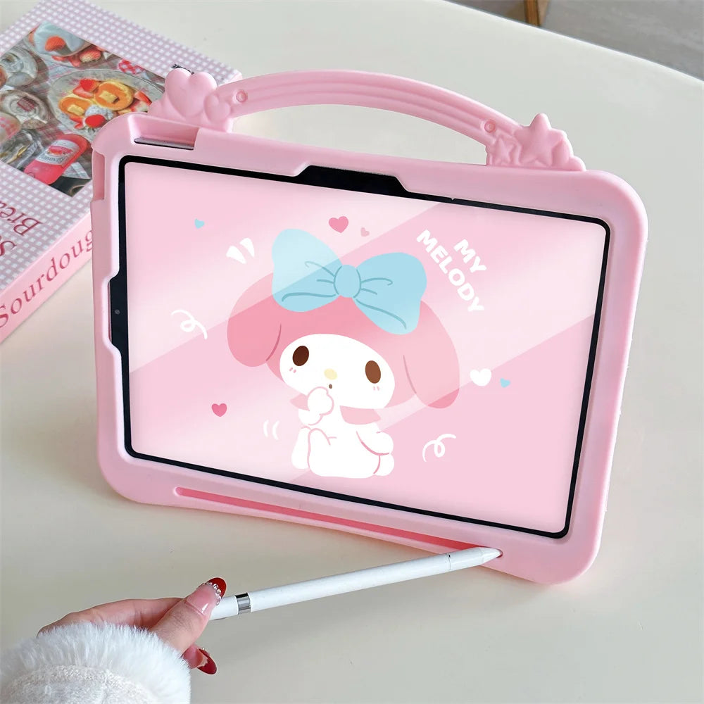 For Xiaomi RedMi Pad 2 SE 8.7 11 Inch Cute 3D Cartoon Melody Kitty Tablet Case Kids Friendly Silicone Head folding bracket Cover